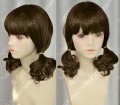 Guilty Crown Menjou Hare Styled Brown Curly Cosplay Party WIg