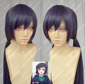 Love Live! Toujou Nozomi 100cm Purple Mix Gray Straight Ponytails Style  Cosplay Party Wig_Lucaille WIG