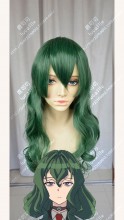 Shimoneta: A Boring World Where the Concept of Dirty Jokes Doesn’t Exist Hyouka Fuwa Chrome Green Mix Parrot Green 60cm Curly Cosplay Party Wig