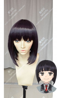 Shimoneta: A Boring World Where the Concept of Dirty Jokes Doesn’t Exist Otome Saotome Dark Purple Short Cosplay Party Wig