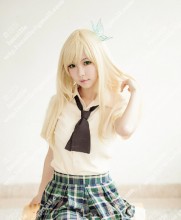Boku wa Tomodachi ga Sukunai Haganai Sena Kashiwazaki 60cm Blonde Cosplay Wig