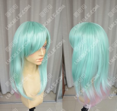 Ayamo Fashion Aqua Green Gradient  Iris 50cm Wavy Party Cosplay Wig