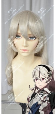 Fire Emblem if Corrin Female Champagne 80cm Curly Cosplay Party Wig
