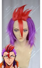 Nanbaka - The Numbers Rock Purple With Red In The Middle Full Back Style Cosplay Party Wig
