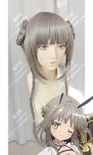 Magical Girl Raising Project La Pucelle Gray Mix Brown Braid Bun Style Cosplay Party Wig