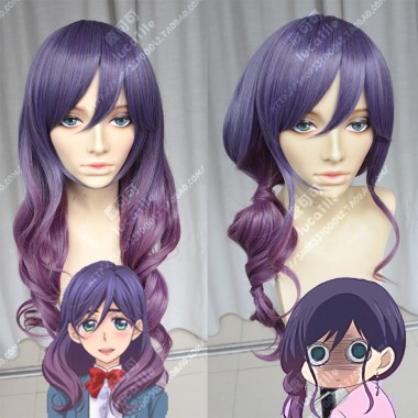 Kiss Him, Not Me Kae Serinuma Purple Gradient Violet 60cm Curly Cosplay Party Wig