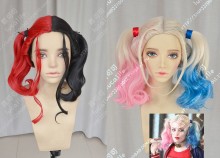 Suicide Squad Harley Quinn N52 Half Pink Half Blue Ponytails Style Cosplay Party Wig