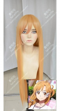 Sword Art Online The Movie: Ordinal Scale Asuna Asuna Yuuki Apricot 100cm Straight Cosplay Party Wig