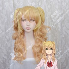 Citrus Yuzu Aihara Golden Mix Orange 70cm Curly Ponytail Style Cosplay Party Wig