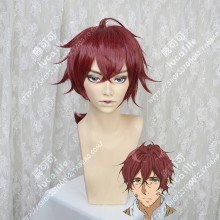 Violet Evergarden Claudia Hodgins Dark Wine Red Short Ponytail Style Cosplay Party Wig