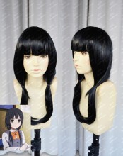 SHIROBAKO White Box Ema Yasuhara Black 60cm Ponytail Cosplay Party Wig