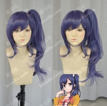 SHIROBAKO White Box Midori Imai Purple Mix Gray Ponytail Cosplay Party Wig