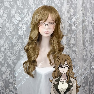 Steins;Gate 0 Moeka Kiryū Raw Umber Mix Olive 80cm Curly Cosplay Party Wig