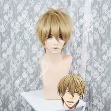 Dakaretai Otoko 1-i ni Odosarete Imasu.Junta Azumaya BurlyWood Mix Goldenrod Gradient Brown Back Short Cosplay Party Wig
