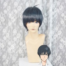Tsurune Seiya Takehaya Midnight Blue Mix Black Short Cosplay Party Wig