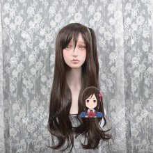 Hitori Bocchi no Marumaru Seikatsu Hitori Bocchi Dark Coffee Brown One Ponytail Style Cosplay Party Wig