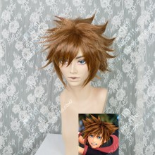 Kingdom Hearts III Sora Brown Short Cosplay Party Wig