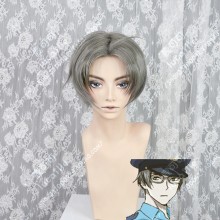 SARAZANMAI Mabu Akutsu Marble Gray Center Parting Short Cosplay Party Wig