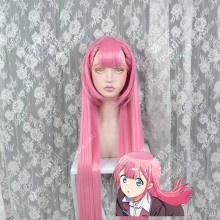 We Never Learn Kirisu Mafuyu 100cm Light Cherry Pink Straight Bang Braid Style Cosplay Party Wig