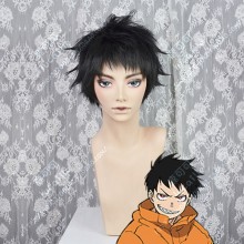 Fire Force Enen no Shouboutai Shinra Kusakabe Black Short Cosplay Party Wig