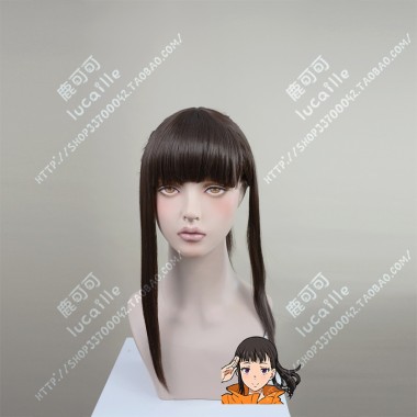 Fire Force Enen no Shouboutai Maki Oze Brown Ponytail Style Cosplay Party Wig