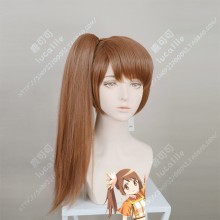Magia Record: Mahou Shoujo Madoka☆Magica Yui Tsuruno Brown Short Ponytail Cosplay Party Wig