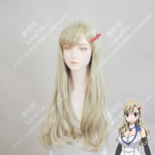 Edens Zero Rebecca Bluegarden Light Straw Curly 70cm Cosplay Party Wig